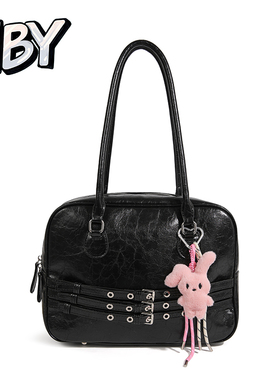 原创小众设计师品牌NBY个性辣妹复古皮带装饰波士顿腋下斜挎大包