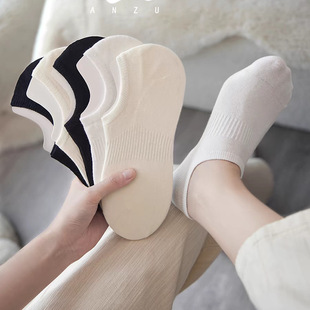 纯色防臭袜 不掉根隐形袜女士夏天白色浅口短袜女款 船袜女夏季 薄款