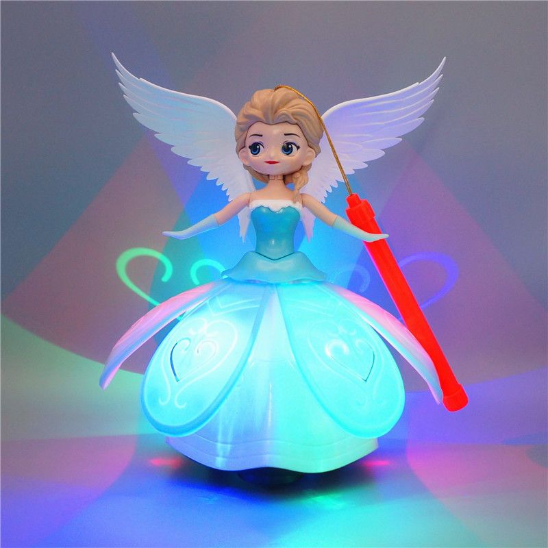元宵灯笼儿童发光玩具电动旋转音乐跳舞爱莎公主白雪女孩新年礼物