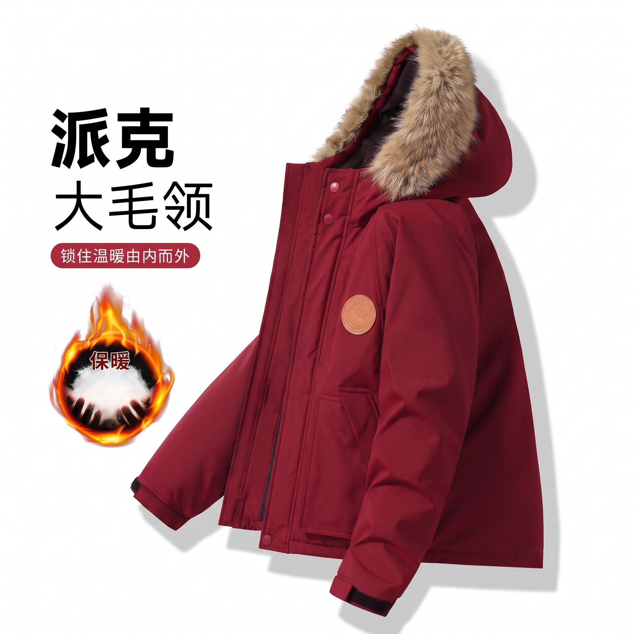 女童冬季加绒加厚派克服棉服