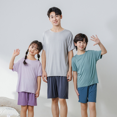 夏季薄款青少年圆领家居服套装