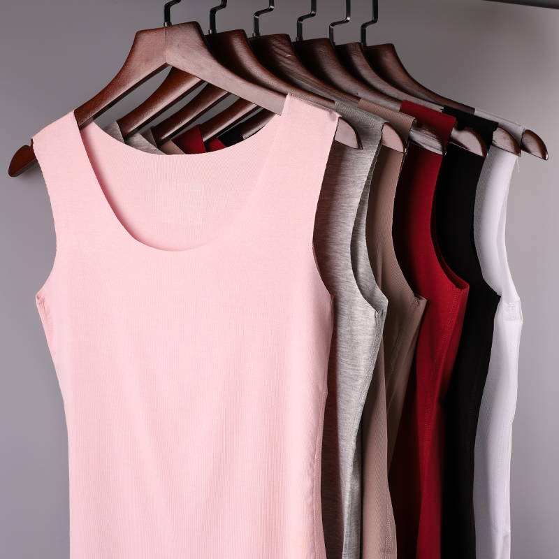 无痕超薄丝滑二股莫代尔吊带背心