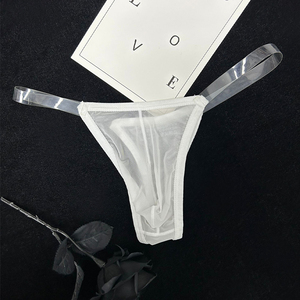 ADANNU男丁字内裤单丁透明超薄透气柔软纯色性感低腰潮流运动青年