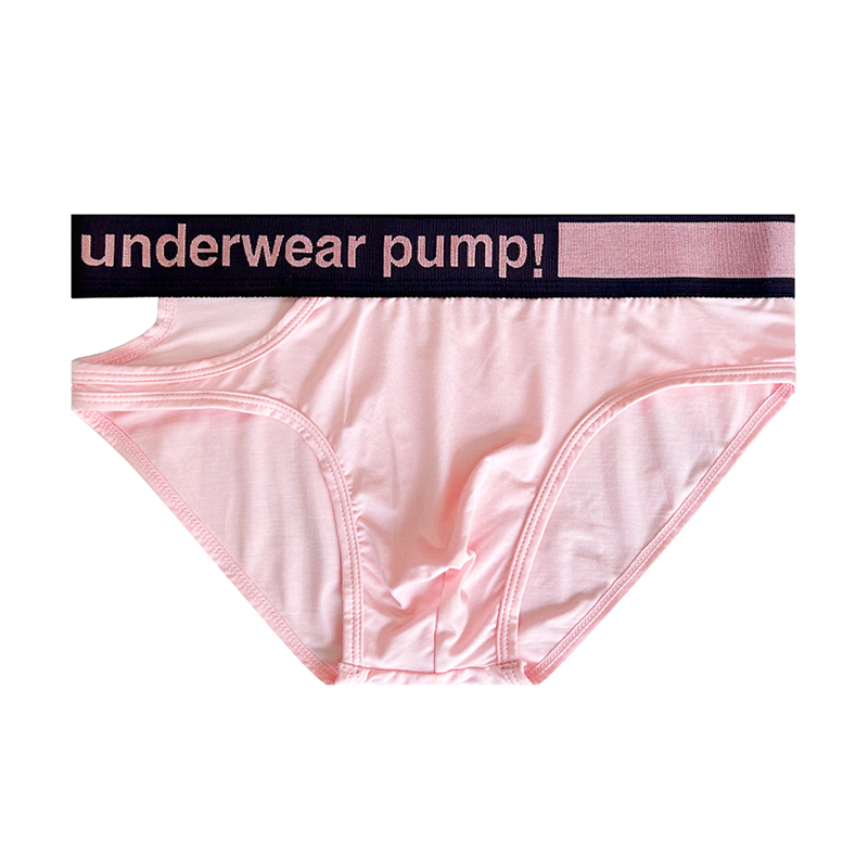 Men underwear pump!男三角内裤单侧镂空莫代尔性感低腰运动青年-封面