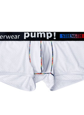 Men underwear pump!男平角内裤网孔 性感低腰薄纯色潮流运动青年