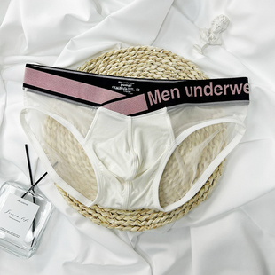 Men underwear pump!男三角内裤V腰透明超薄莫代尔性感潮运动青年