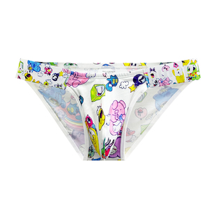 缤纷卡通 Men 男三角内裤 pump 可爱潮性感低腰运动青年 underwear