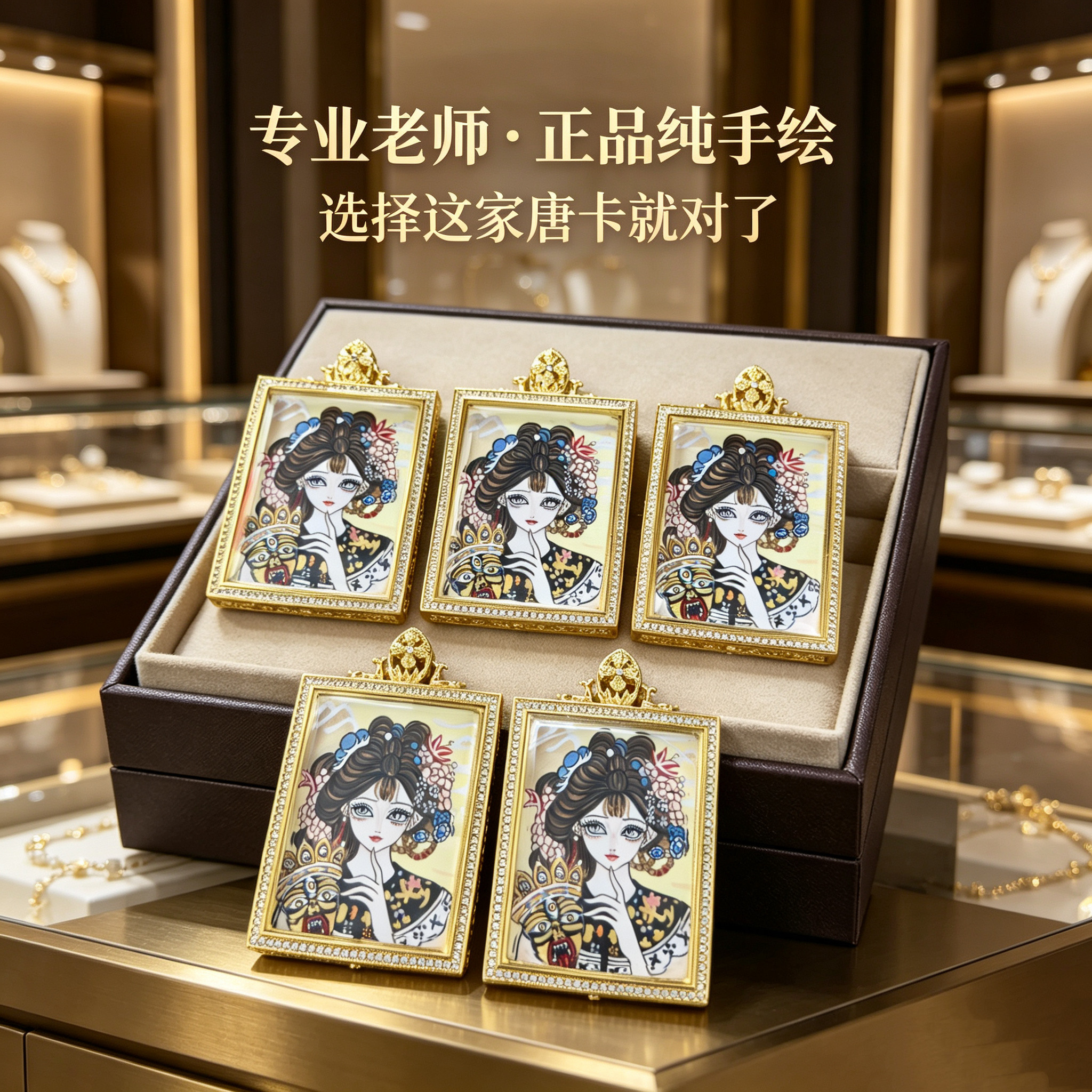 热贡唐卡手绘扎基拉姆前世今生黄财神绿度母文殊本命佛吊坠礼物