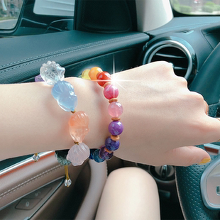 天然水晶原石多宝手串女定制手链散珠南红十八子生辰定制配件男士