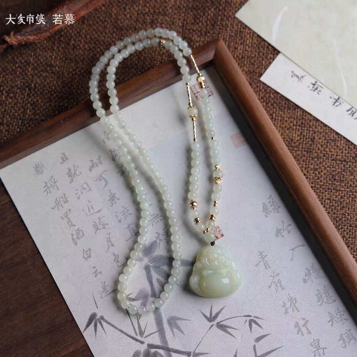 天然和田玉佛公吊坠母亲节礼物