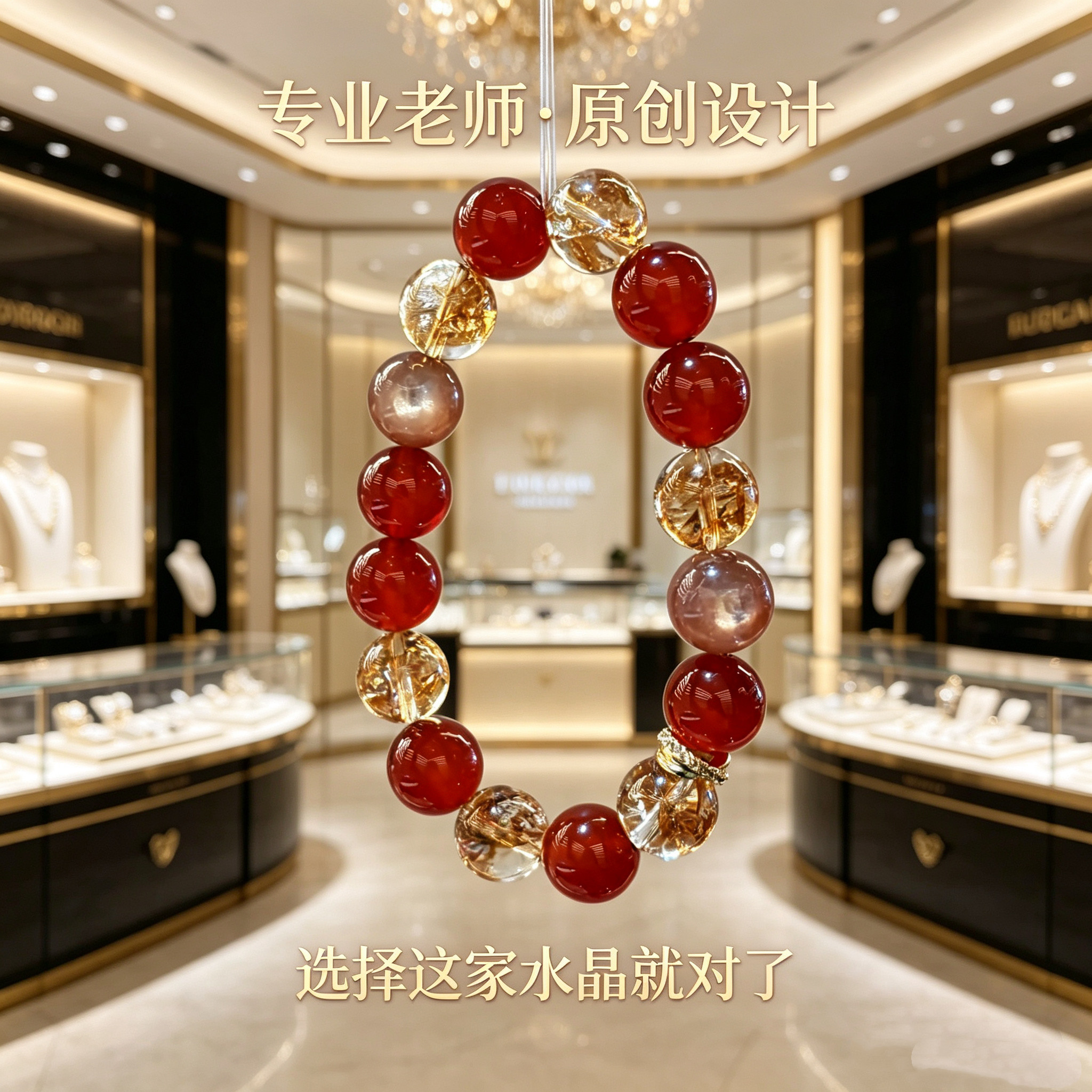 若慕天然红水晶本命年女款手串