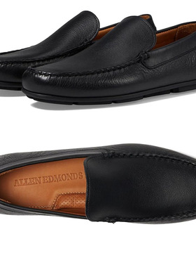 美国产Allen Edmonds牛皮商务休闲皮鞋里外纯皮真皮套脚驾车鞋男