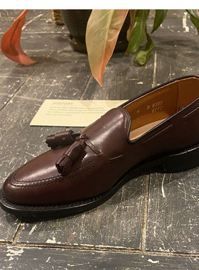 美国产Allen Edmonds牛皮里外全皮真皮套脚一脚蹬商务正装皮鞋男