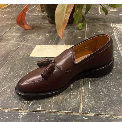 美国产Allen Edmonds牛皮里外全皮真皮套脚一脚蹬商务正装皮鞋男