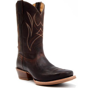 美国产CODY JAMES牛皮刺绣小方头固特异防滑底西部牛仔靴男骑马靴