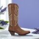 美国DURANGO牛皮真皮复古西部牛仔靴尖头高跟刺绣高筒靴骑马靴女