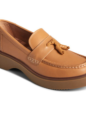 代购SPERRY牛皮真皮单鞋圆头厚底增高松糕帆船鞋流苏摇摇鞋女