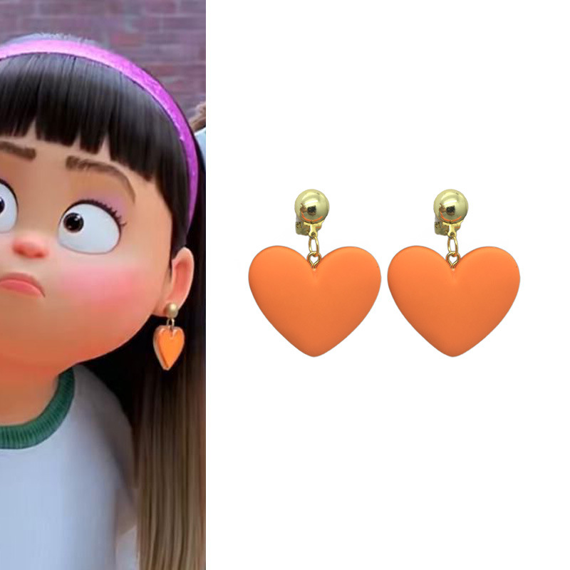 现货 动漫动画卡通人物耳夹钉环桃心爱心耳坠吊坠免穿孔儿童成人