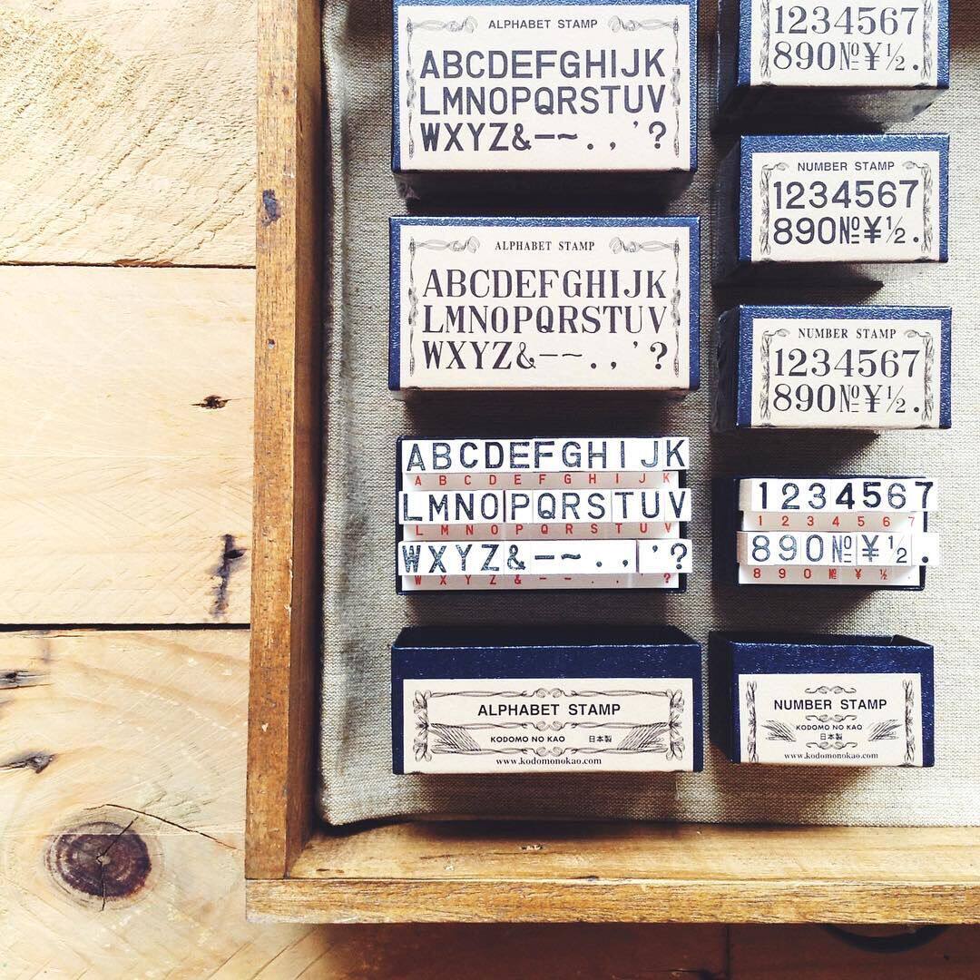 KODOMO复古英文字母数字印章套装
