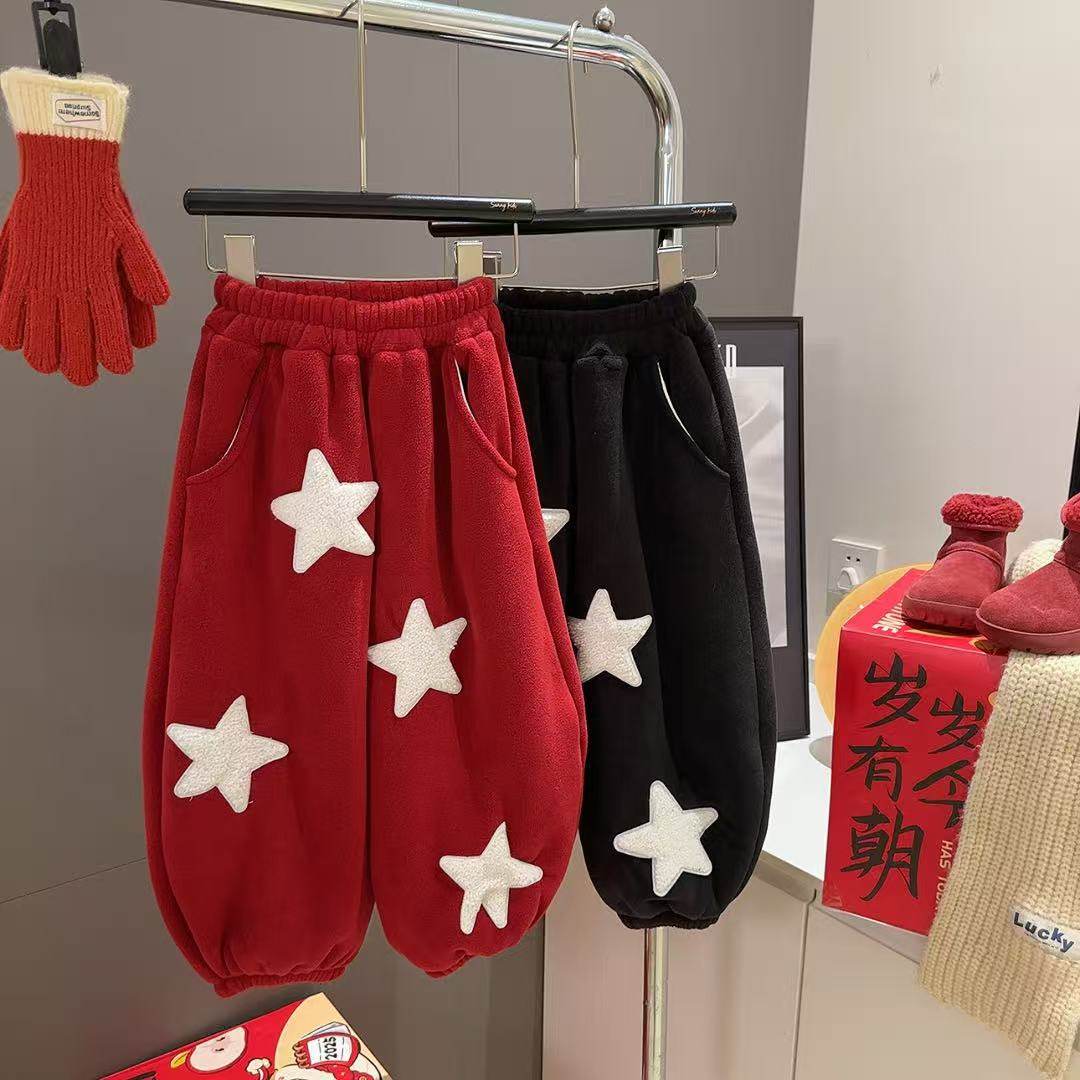 儿童加绒加厚休闲裤秋冬男女童洋气百搭保暖束脚过年服裤子,童装/婴儿装/亲子装,运动裤卫裤,淘宝优惠券,粉丝福利购,淘宝优惠卷