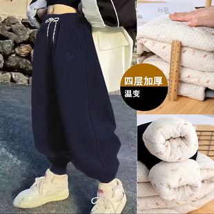 儿童四层加厚棉裤秋冬男女童夹棉保暖休闲裤宽松抗寒运动裤