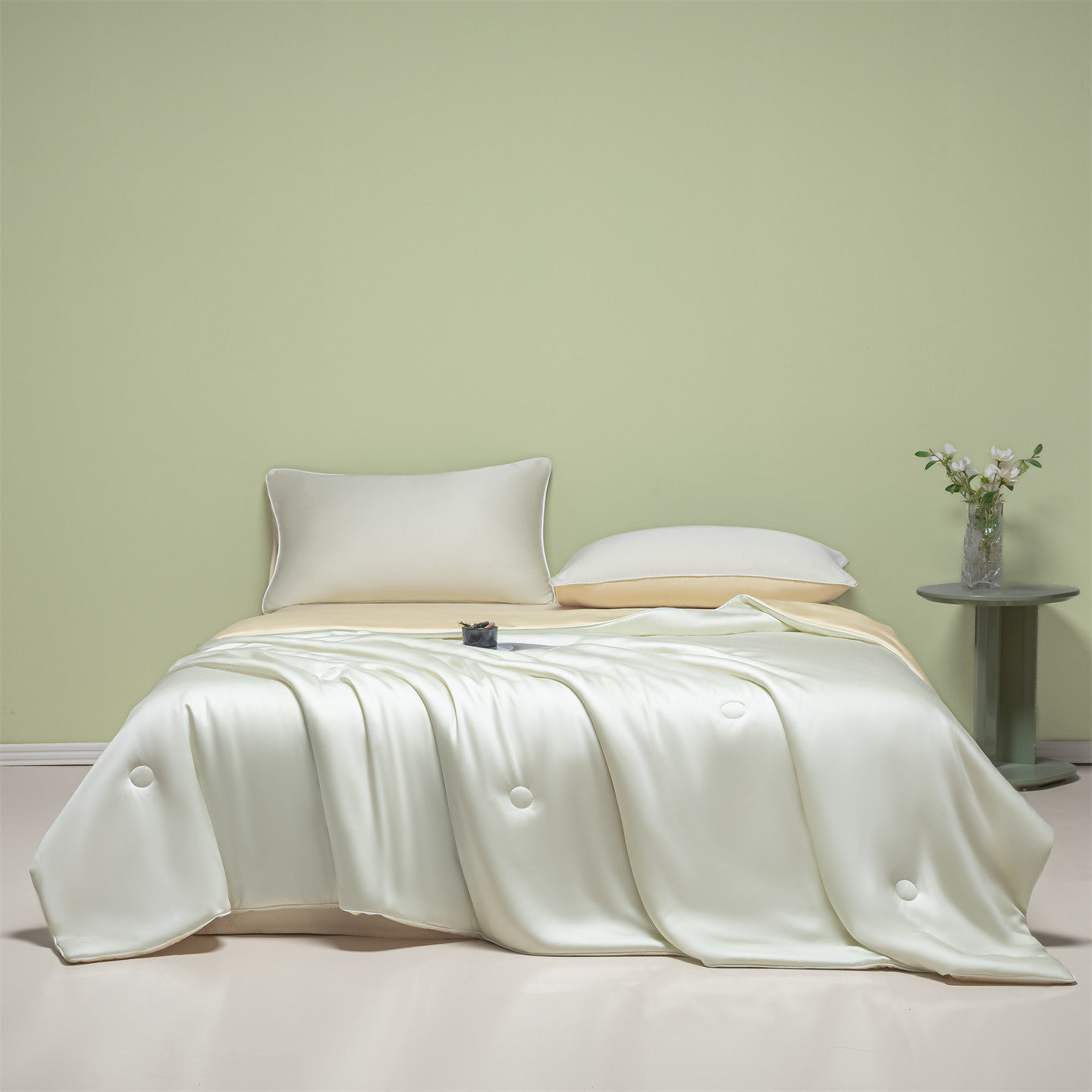 夏季凉感水洗冰丝真丝双拼夏被四件套单双人可机洗学生空调被夏被