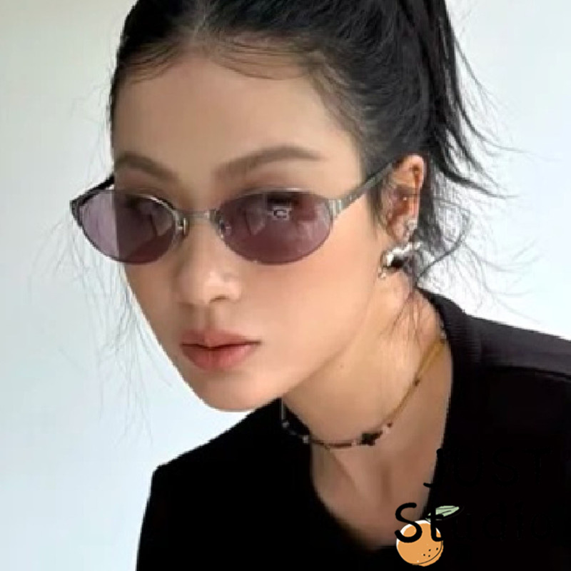 老钱风猫眼墨镜女金属2025新款透紫色镜片高级感时尚辣妹太阳镜潮