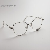 JUST FOUND金属细框眼镜架明星同款 镂空小熊气质高级感素颜显脸小