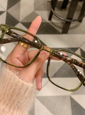 绿色眼镜架大框网红同款韩版TR90可配近视圆脸显瘦素颜男女时尚潮