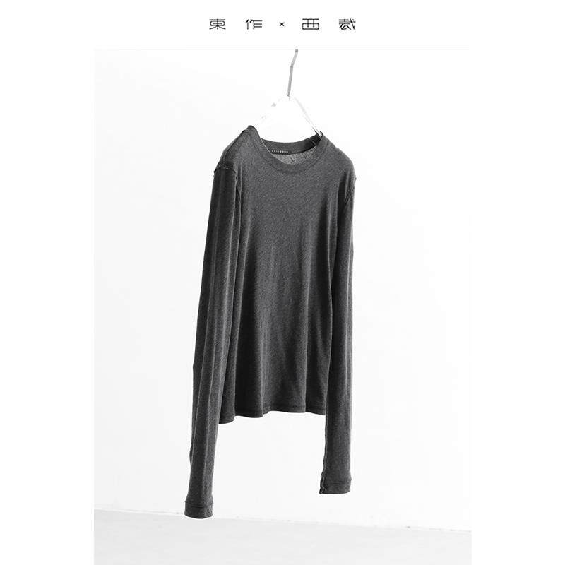 经典黑白灰~长袖圆领T恤女薄2025秋季新款内搭打底衫百搭显瘦上衣