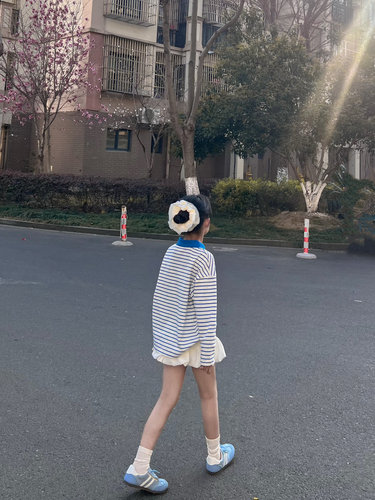 吉小可童装2025春款韩版女童条纹polo衫女宝宝洋气时髦休闲上衣