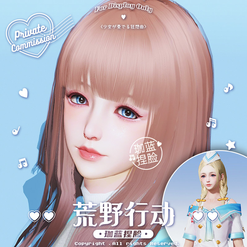 【珈蓝】 荒野行动捏脸 美女脸型数据 手机/PC通用 新版原创 岚樱