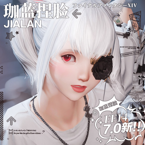 【珈蓝】最终幻想14 ff14捏脸数据脸型 日猫女4猫娘 玫瑰 7.0新版