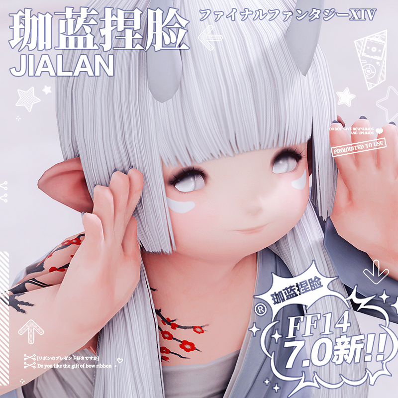 【珈蓝】最终幻想14脸型 ff14捏脸数据 母肥女沙漠1 月白 7.0新版