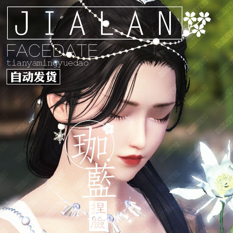 【珈蓝】天涯明月刀捏脸 天刀捏脸数据 成女脸型数据 妆容 自动发