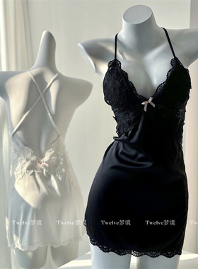 【Twelve】气质crush 纯欲缎面蕾丝吊带睡裙夏季高级感带胸垫睡衣