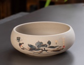 耐高温艾灸灰缸中号 多功能果皮收纳缸 陶瓷烟灰缸大号家用客厅