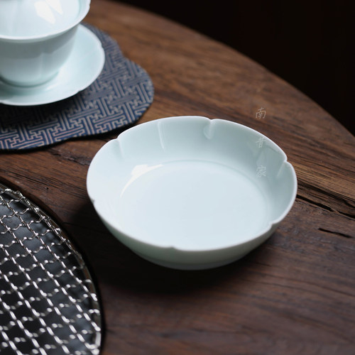 景德镇中式宋韵葵口茶点碟点心盘