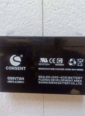 光盛CONSENT蓄电池 GS6V7AH(6M7LC/10Hr)玩具车电池 6V童车干电瓶