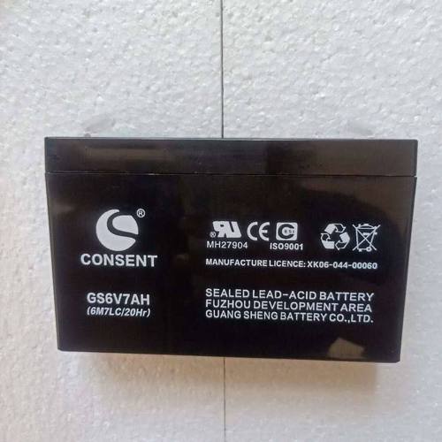 光盛CONSENT蓄电池 GS6V7AH(6M7LC/10Hr)玩具车电池 6V童车干电瓶