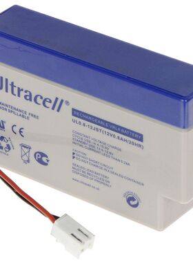 Ultracell蓄电池UL0.8-12JST12V0.8AH/20HR精密仪器医疗设备电池