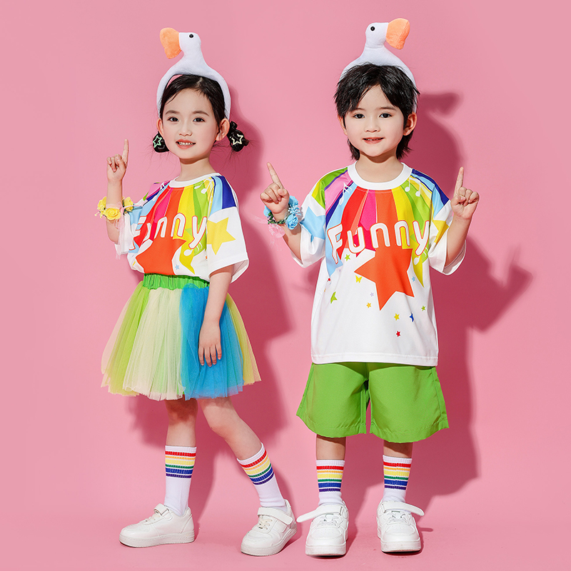 儿童啦啦操班服幼儿园可爱演出服