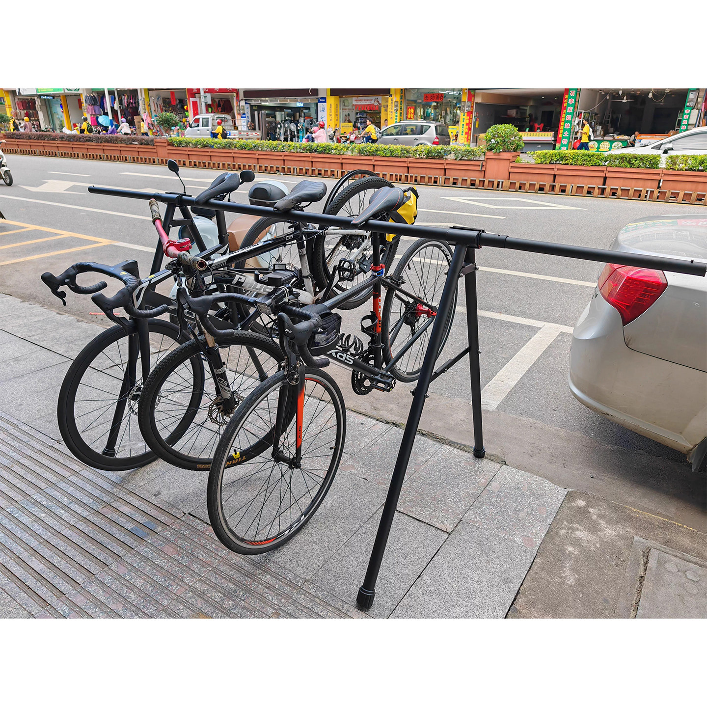 自行车户外停车架 便携收纳公路车比赛用场地单车停放架 车店专用