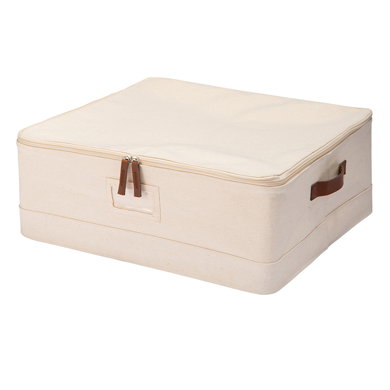 日式侘寂风加厚全棉布棉被收纳箱