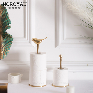 轻奢实心黄铜纸巾架子北欧厨房纸巾架立式卷筒卫生纸架餐桌创意个