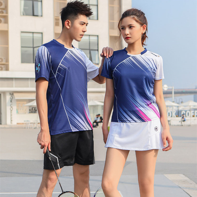 包邮夏季羽毛球服套装男女情侣运动上衣短袖速干吸汗比赛定制印字