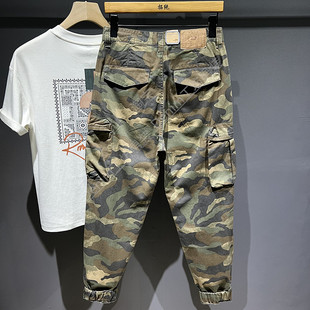 男士 风迷彩裤 多口袋束脚休闲裤 宽松哈伦裤 阿美咔叽美式 裤 工装