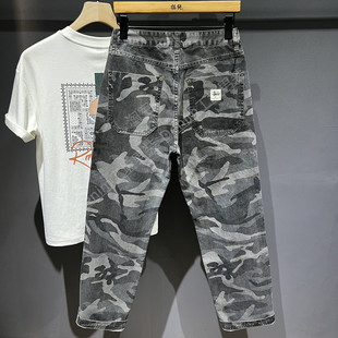 潮流百搭伐木裤 2026美式 男潮牌直筒宽松休闲长裤 风迷彩牛仔裤 工装