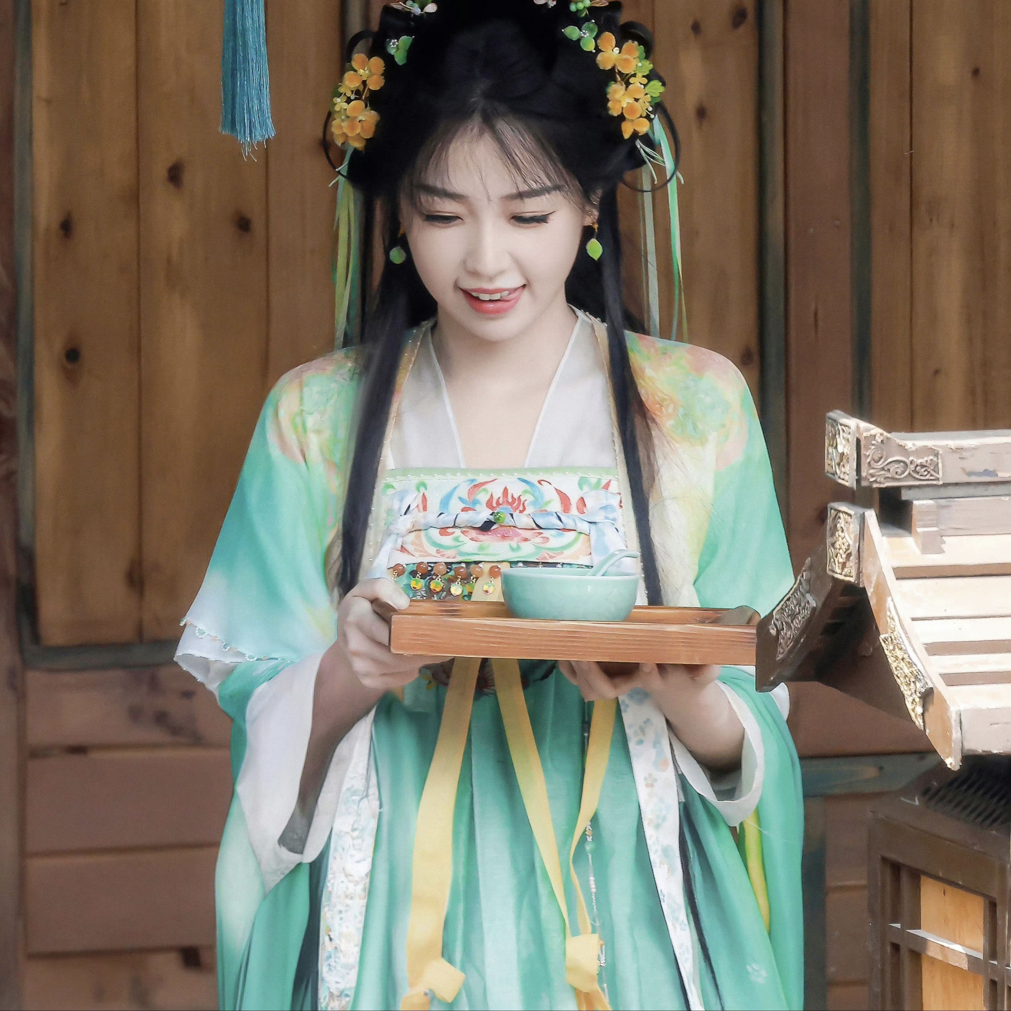 永夜星河虞书欣凌妙妙同款汉服日常印花齐胸襦裙古装cos服