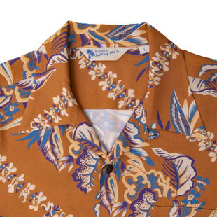 Aloha 复古古巴领夏威夷衬衫 Lightning Club传统花卉美式